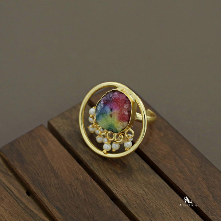 Amelia Round Agate Bangle + Ring