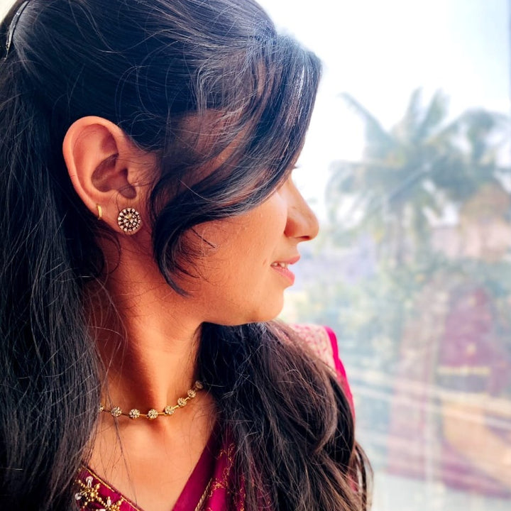 Sayali Flower AD Neckpiece With Stud