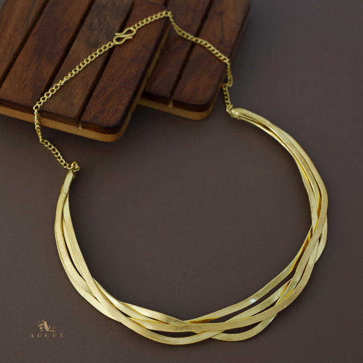 Rohs Tetra Layer Golden Neck Cuff