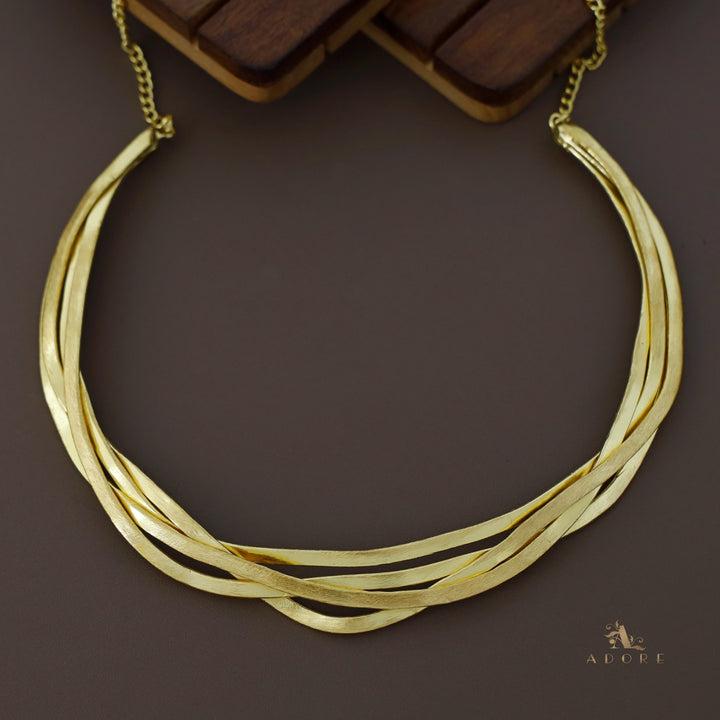 Rohs Tetra Layer Golden Neck Cuff