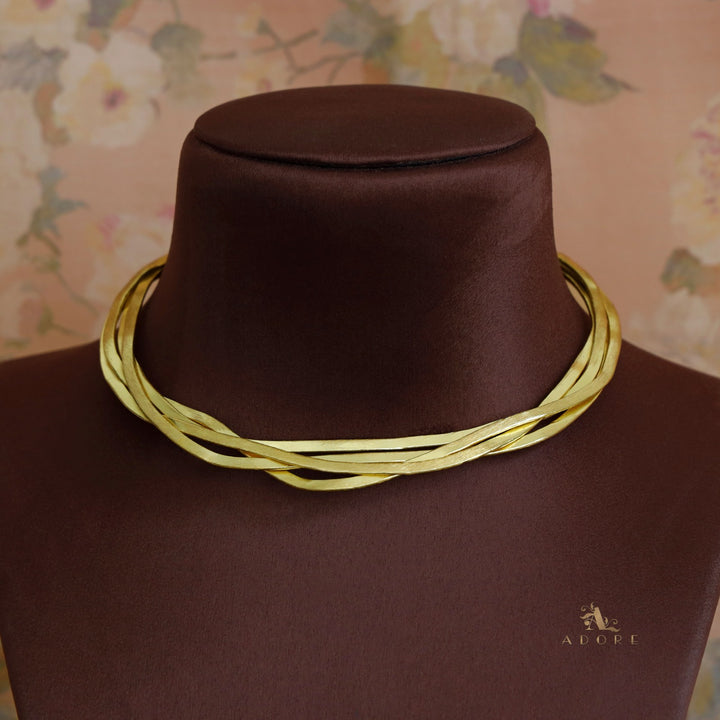 Rohs Tetra Layer Golden Neck Cuff
