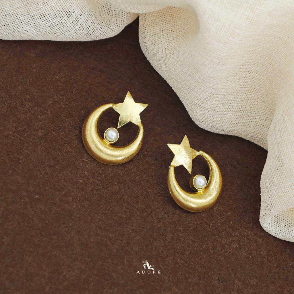 Moon Star Pearl Earring