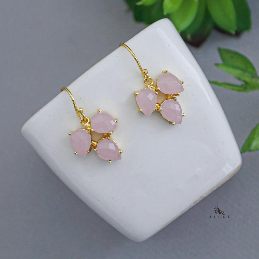 Glossy Tri Leaf Claw Drop Earring