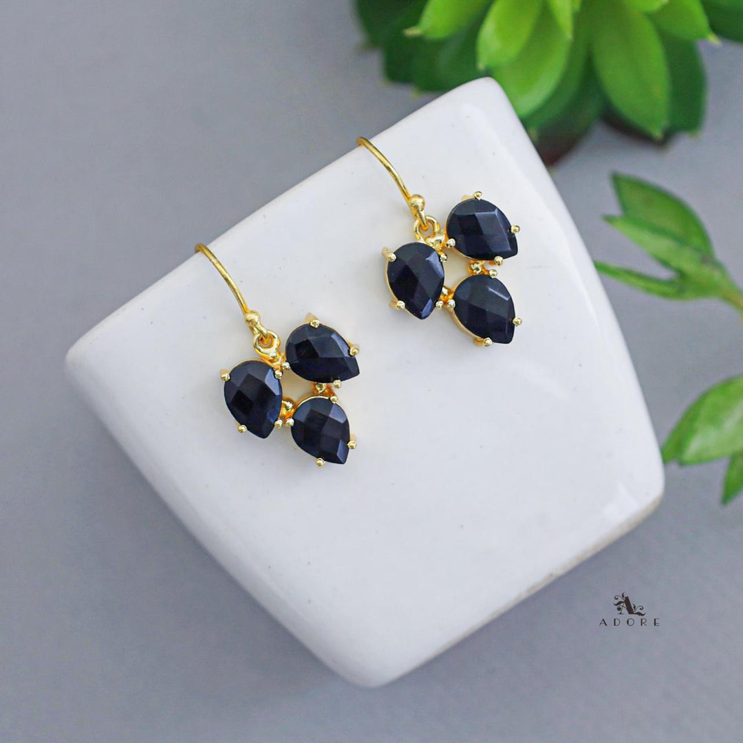Glossy Tri Leaf Claw Drop Earring