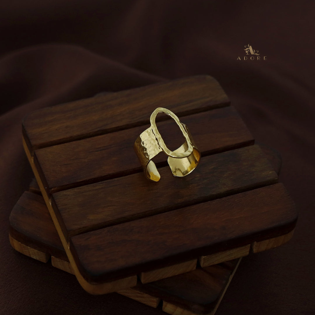 Gristly Golden Hammered Ring