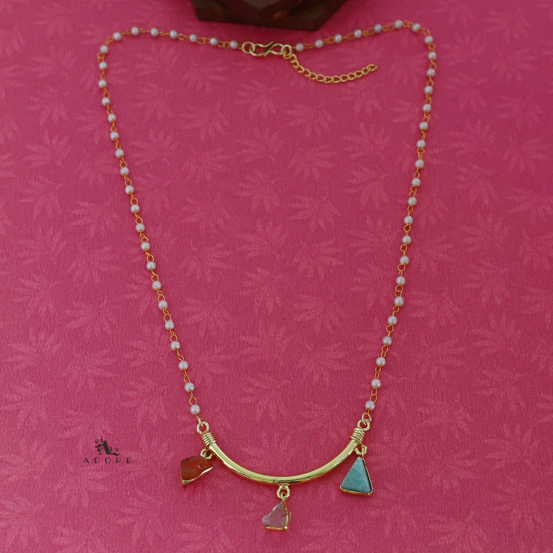 Carly Pearl Amba Raw Stone Neckpiece