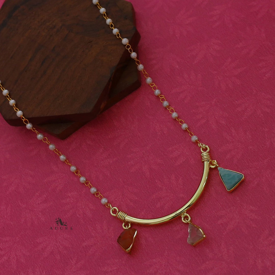 Carly Pearl Amba Raw Stone Neckpiece
