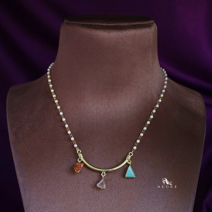 Carly Pearl Amba Raw Stone Neckpiece