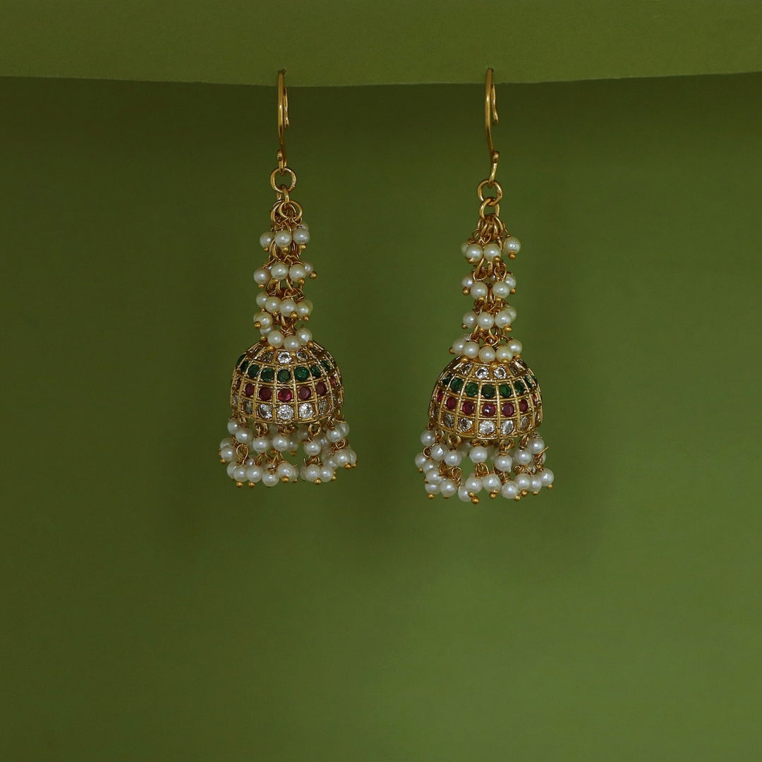 Shubha Cluster Pearl Drop Jhumka