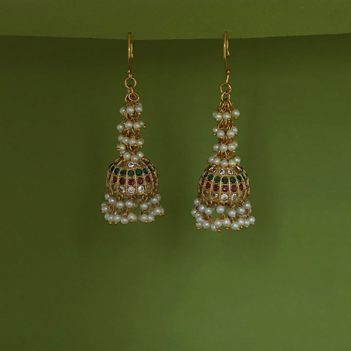 Shubha Cluster Pearl Drop Jhumka