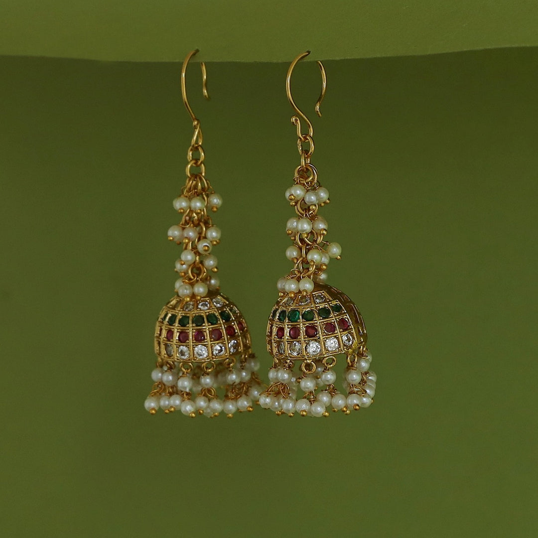 Shubha Cluster Pearl Drop Jhumka