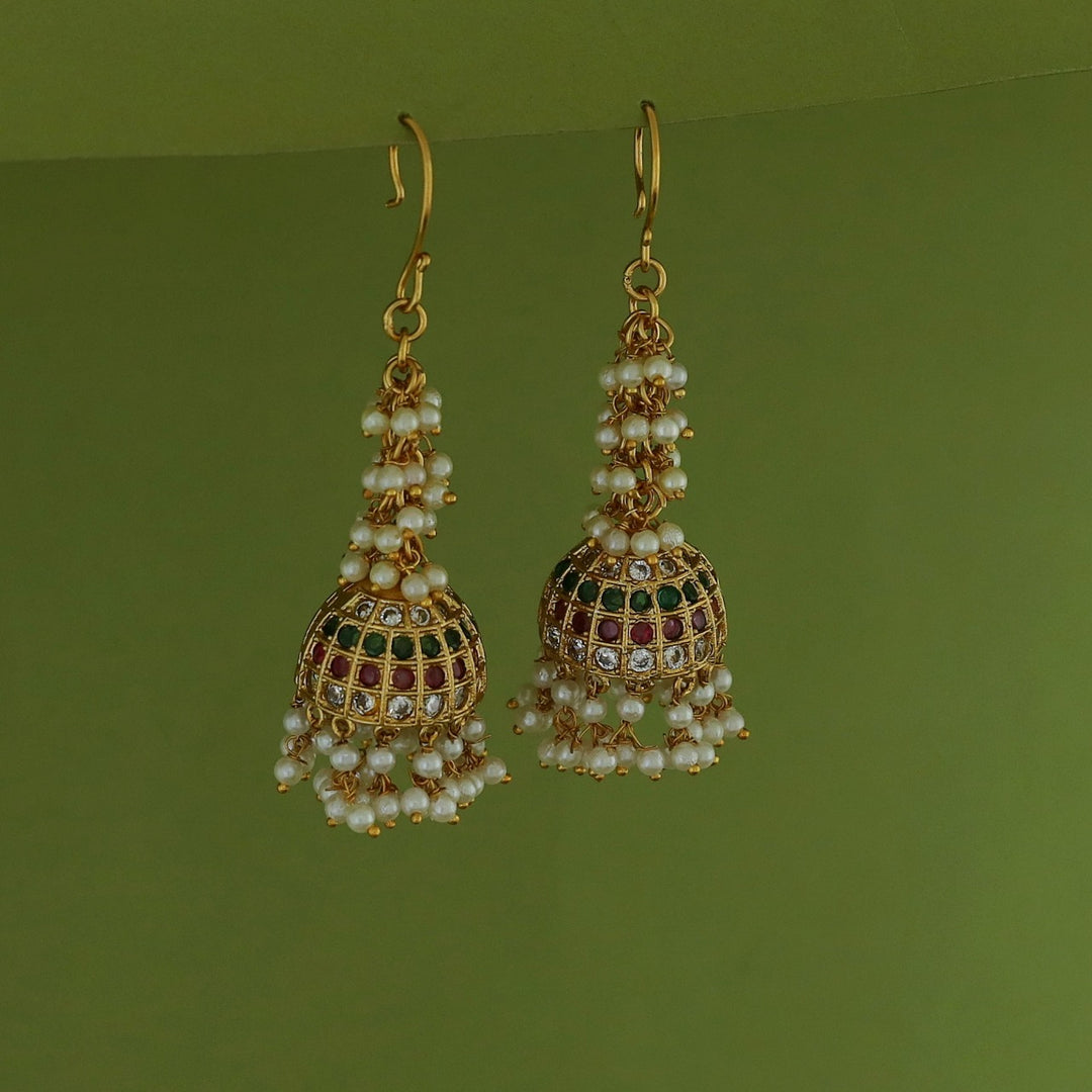 Shubha Cluster Pearl Drop Jhumka