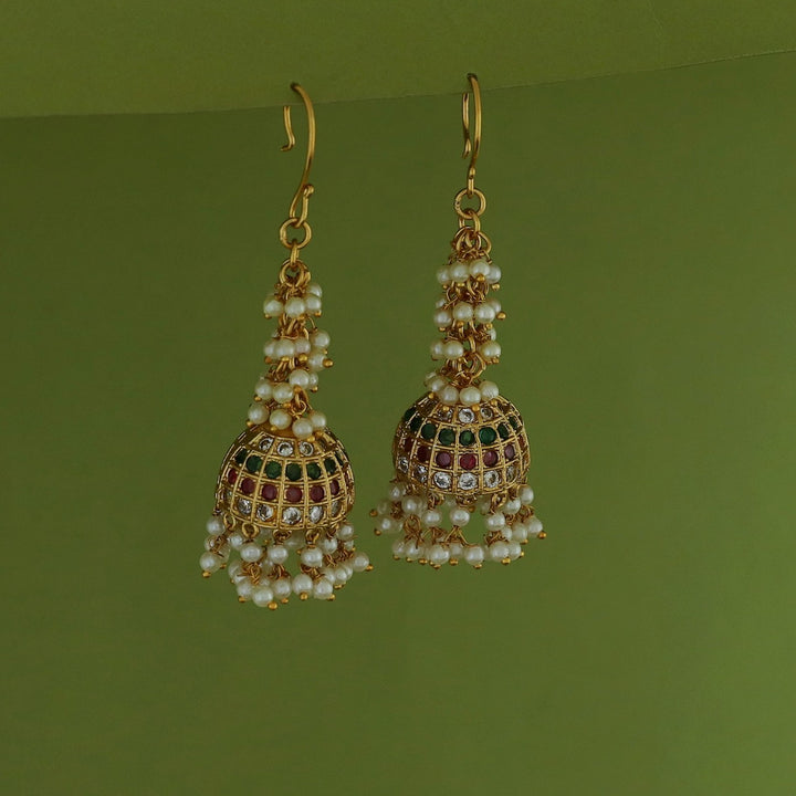 Shubha Cluster Pearl Drop Jhumka