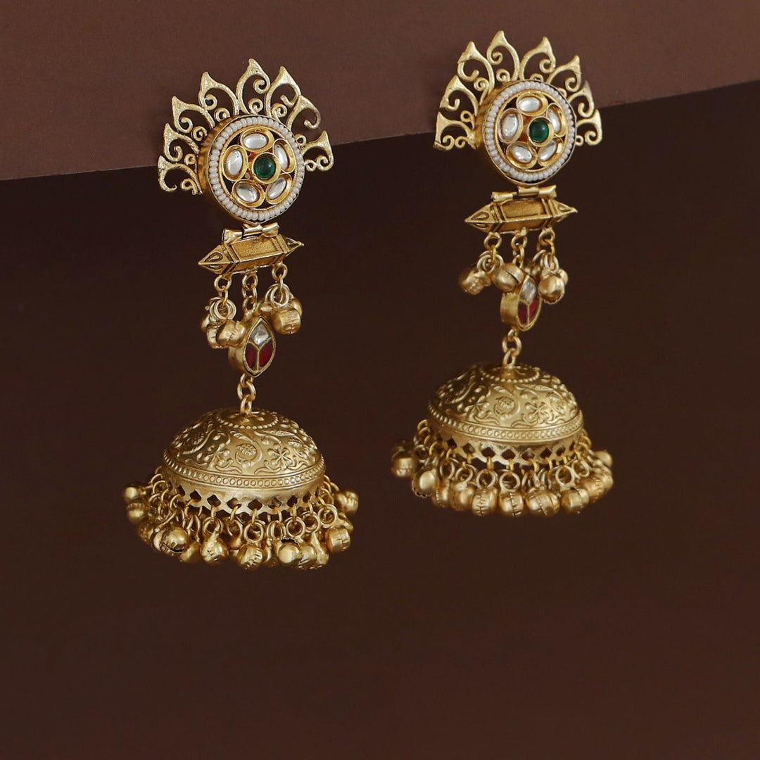 Tanika Golden Ghungroo Kashmiri Jhumka