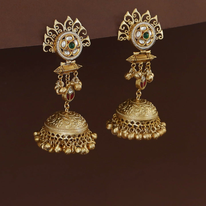 Tanika Golden Ghungroo Kashmiri Jhumka