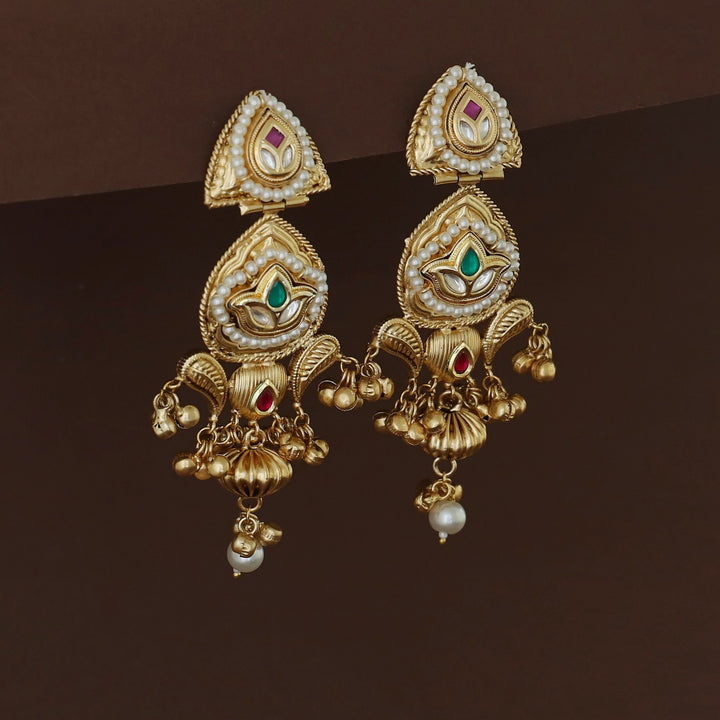 Elysia Dual Leafy Ghungroo Kashmiri Earring