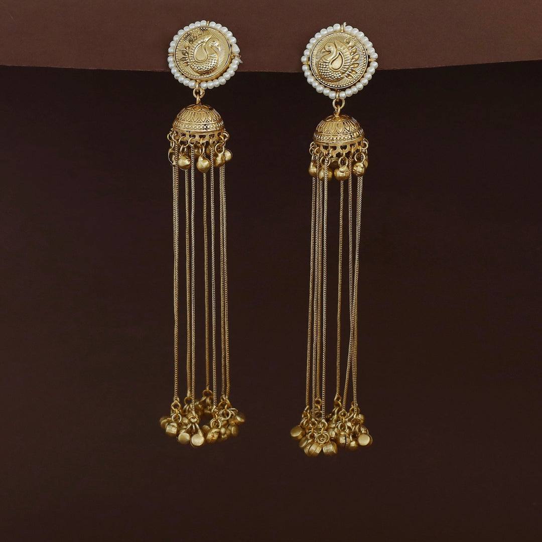 Dhiyara Mayura Jhumka Hanging Ghungroo Kashmiri Earring