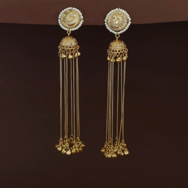 Dhiyara Mayura Jhumka Hanging Ghungroo Kashmiri Earring