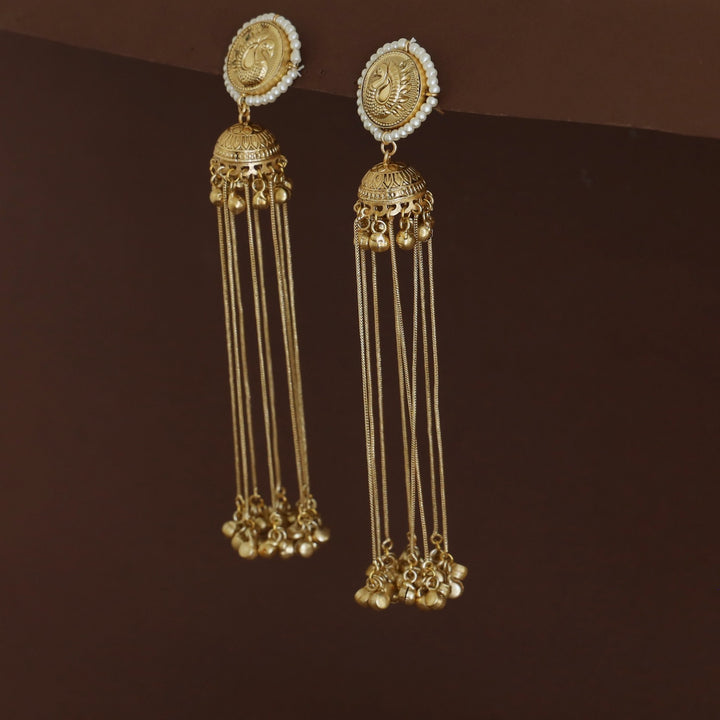 Dhiyara Mayura Jhumka Hanging Ghungroo Kashmiri Earring