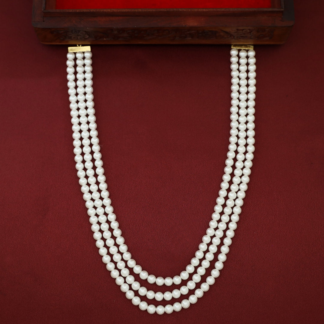 Nitha 3 Layer Pearl Long Neckpiece