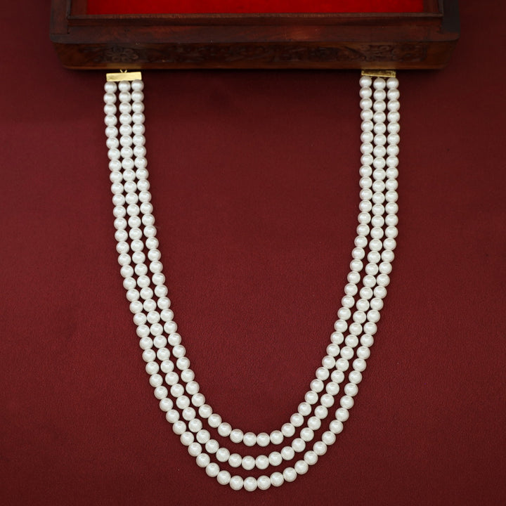Nitha 3 Layer Pearl Long Neckpiece