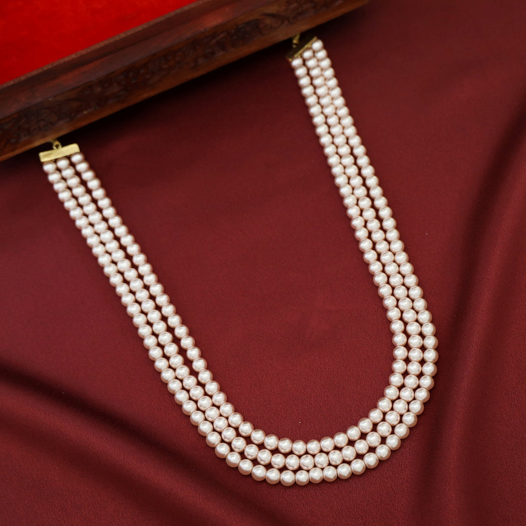 Nitha 3 Layer Pearl Long Neckpiece