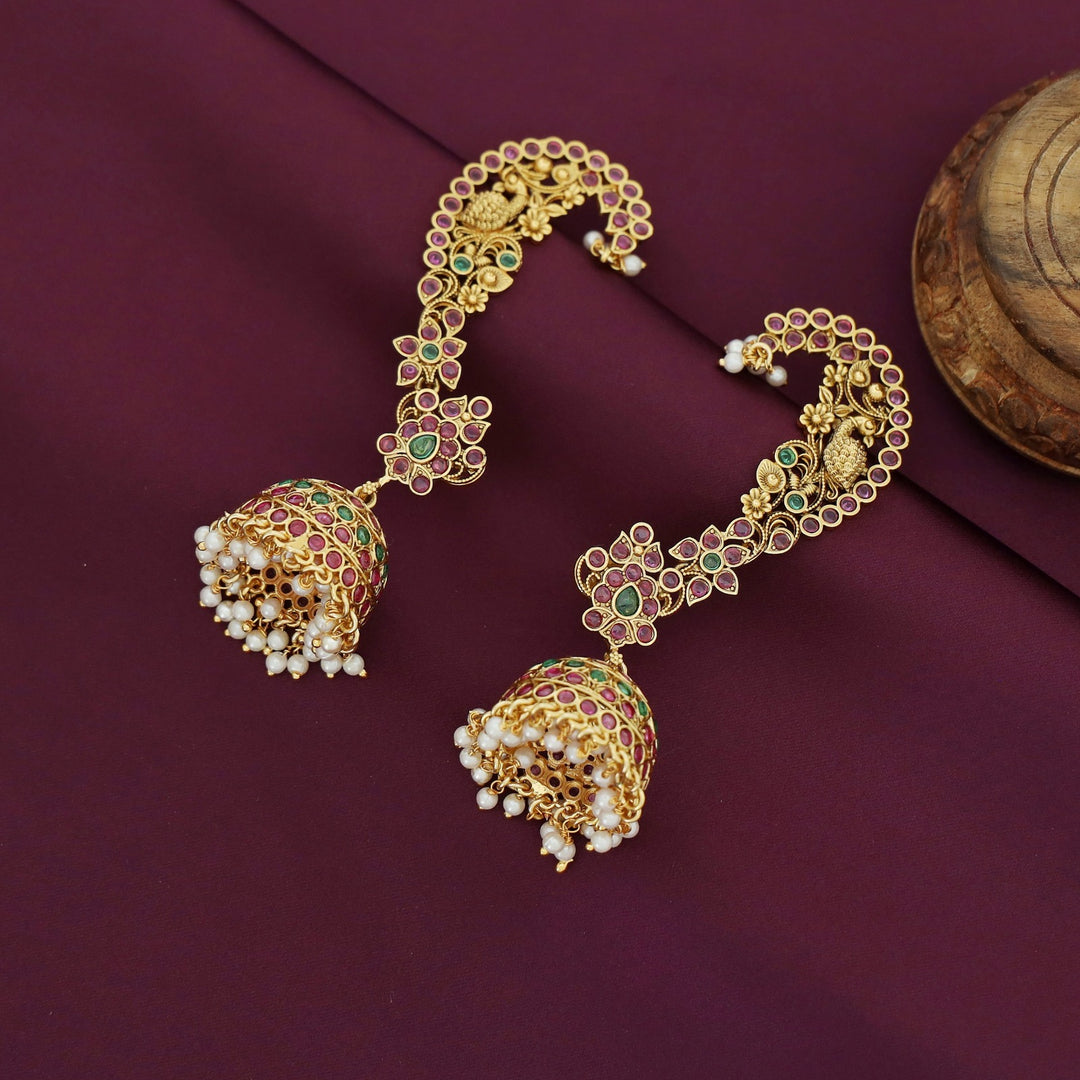 Yudistia Mayura Ear-Cuff With Jhumka