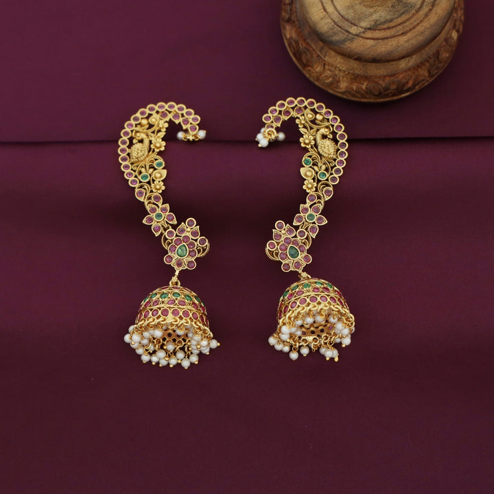 Yudistia Mayura Ear-Cuff With Jhumka
