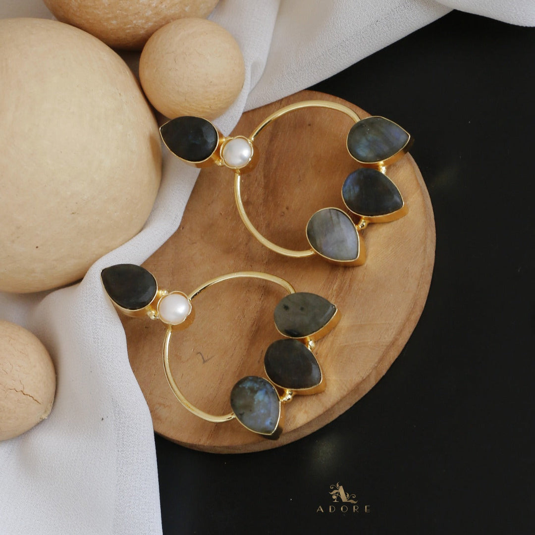 Raw Stone Sparkling Bell Earring (Colour Options)