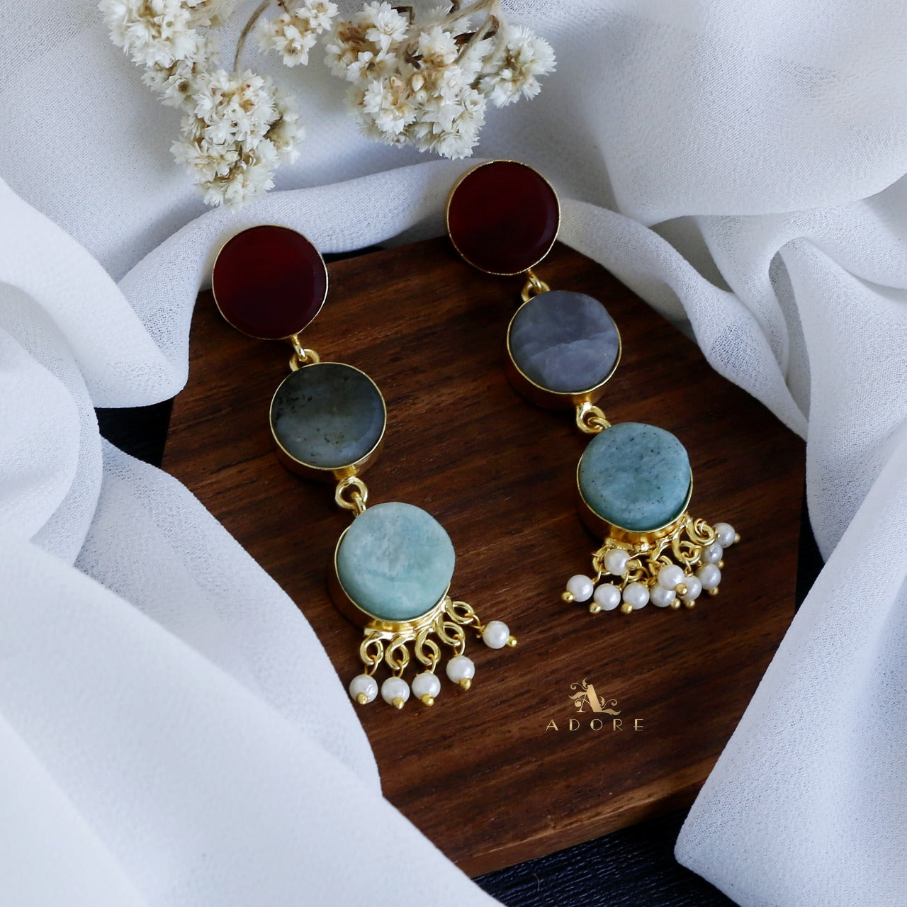 Stone earrings clearance