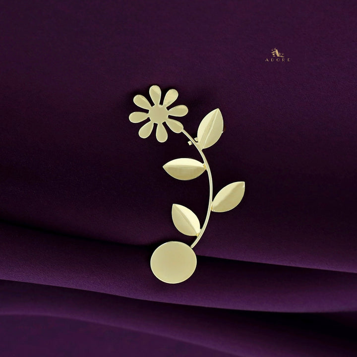 Parisha Golden Flower Leaf Ear-Cuff (Single Piece)