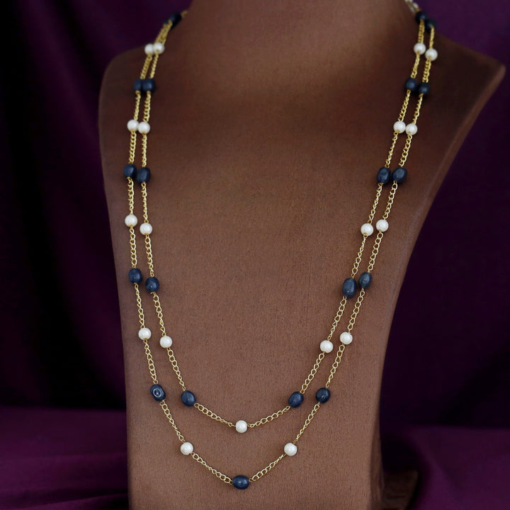 Usha Golden Two Layer Pearl Neckpiece