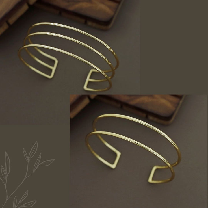 Merin Golden Simple Layered Bangle