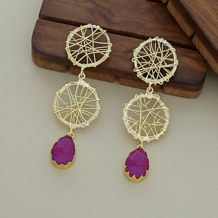 Monica Dream Catcher Claw Dyed Stone Earring