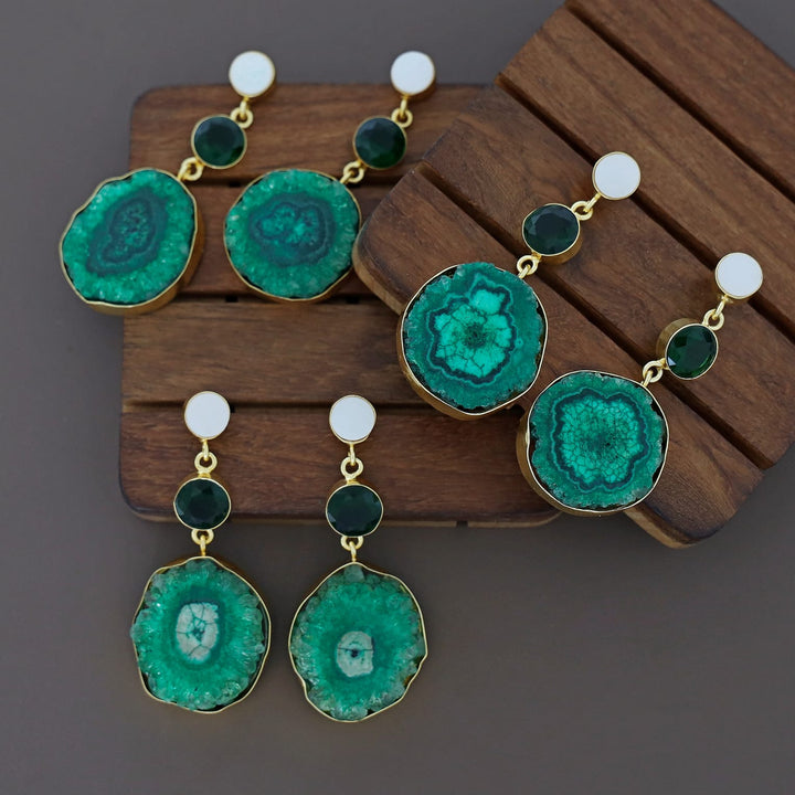 Aniha MOP + Glossy + Agate Stone Earring