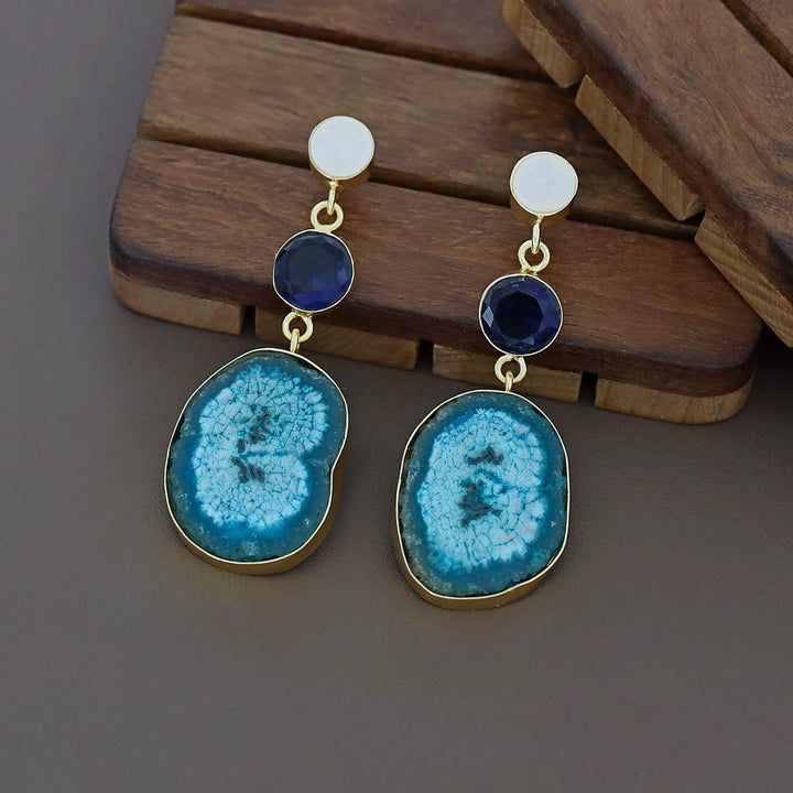 Aniha MOP + Glossy + Agate Stone Earring