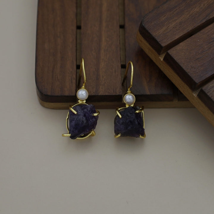 Raw Stone + Dyed Stone Single Pearl Drop