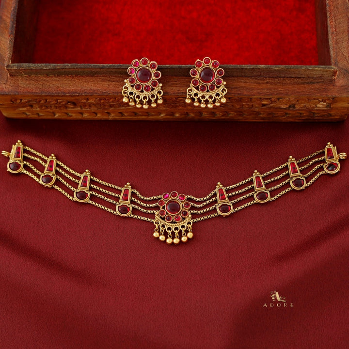Samudra 4 Layer Parampara Choker With Earring
