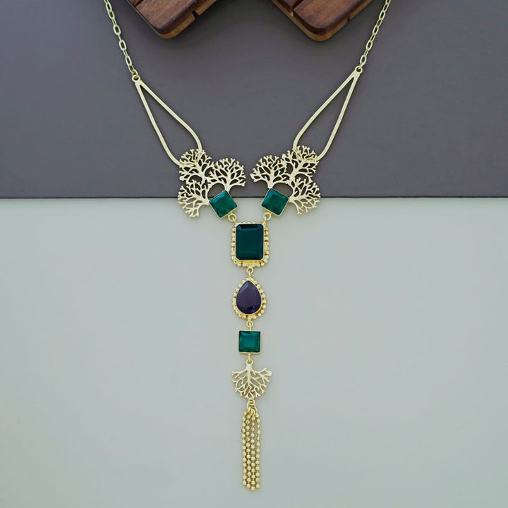 Tacey Filgree Glossy Stone Neckpiece