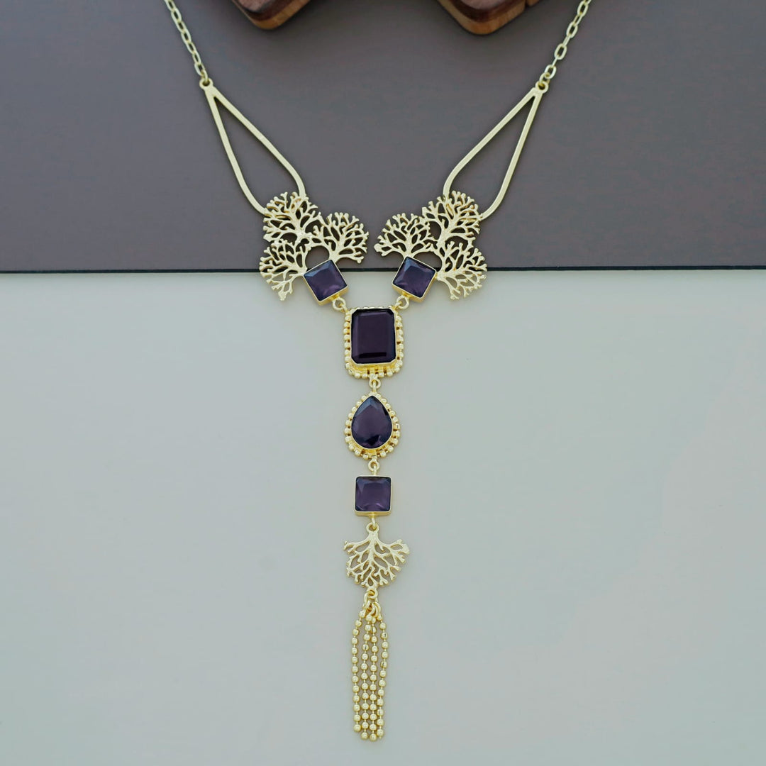 Tacey Filgree Glossy Stone Neckpiece