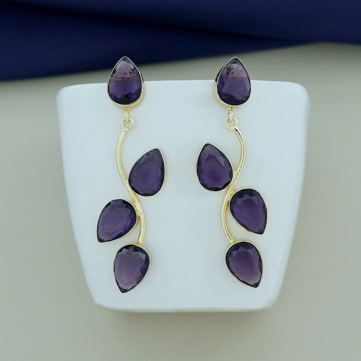 Glossy Curly Leaves Earring