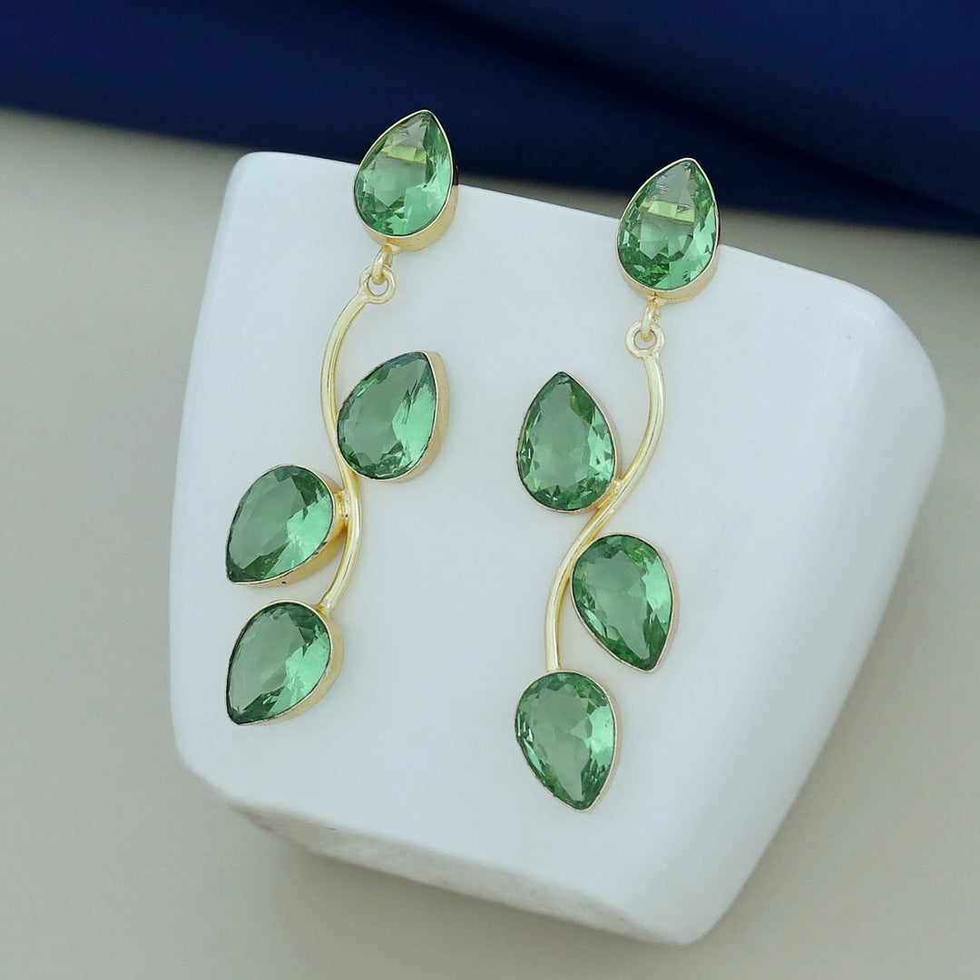 Glossy Curly Leaves Earring
