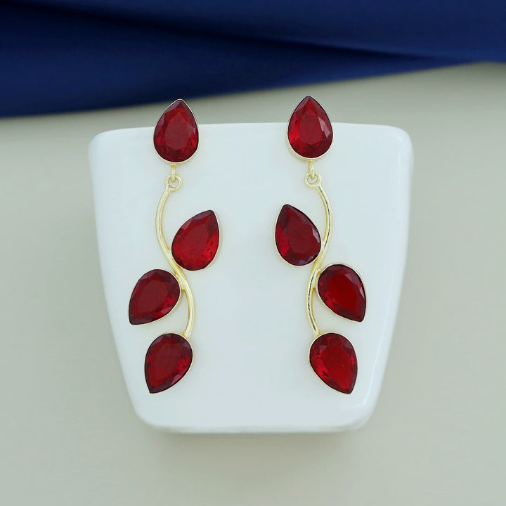 Glossy Curly Leaves Earring