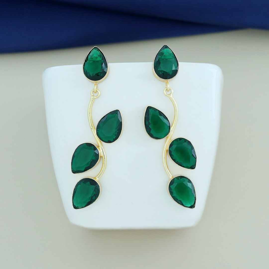 Glossy Curly Leaves Earring