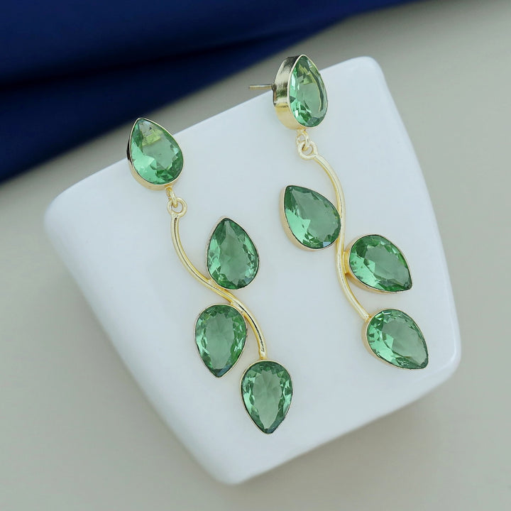 Glossy Curly Leaves Earring
