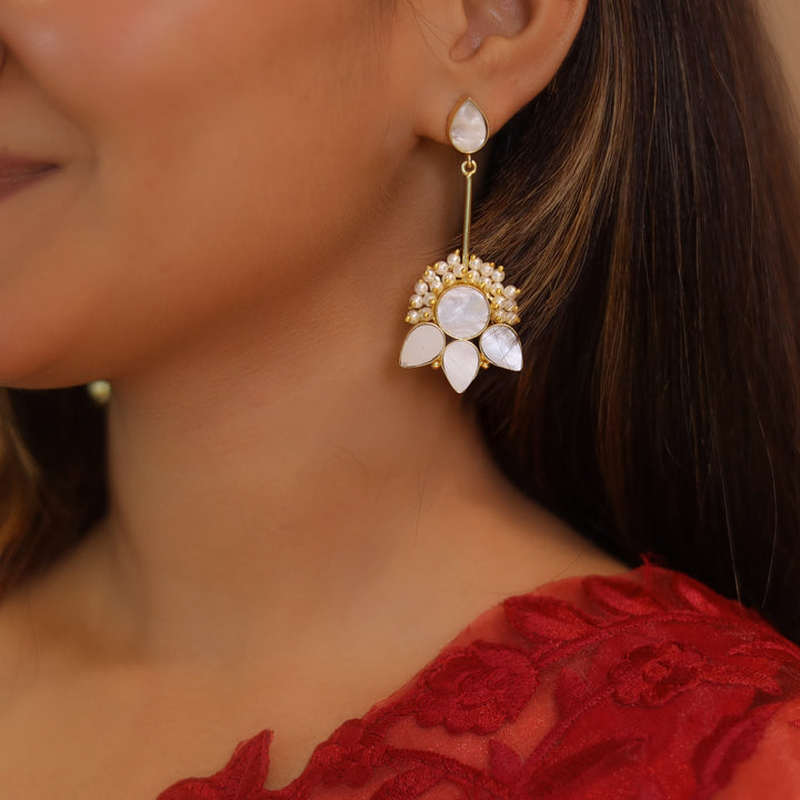 Cacophony Cluster Pearl MoP Earring