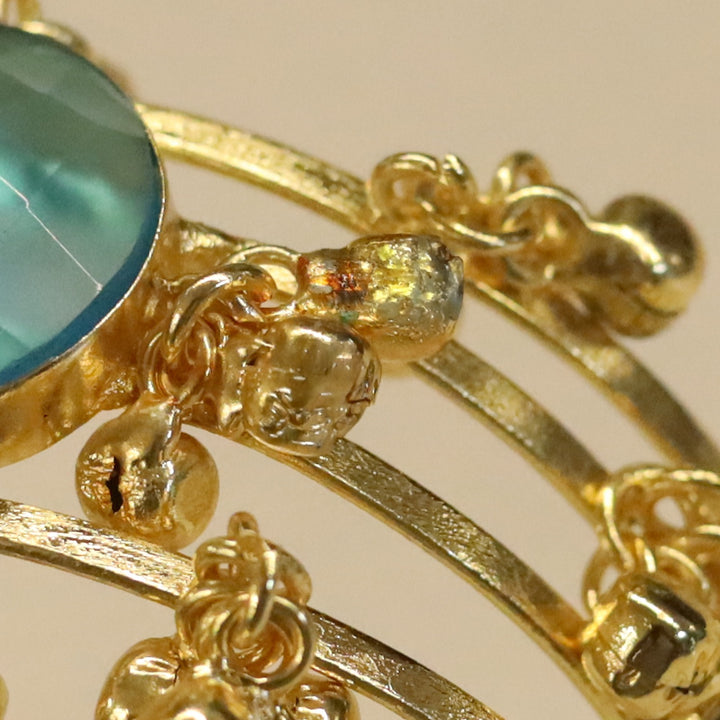 Simna Ghungroo Glossy + Raw Stone 4 Laryer Bangle