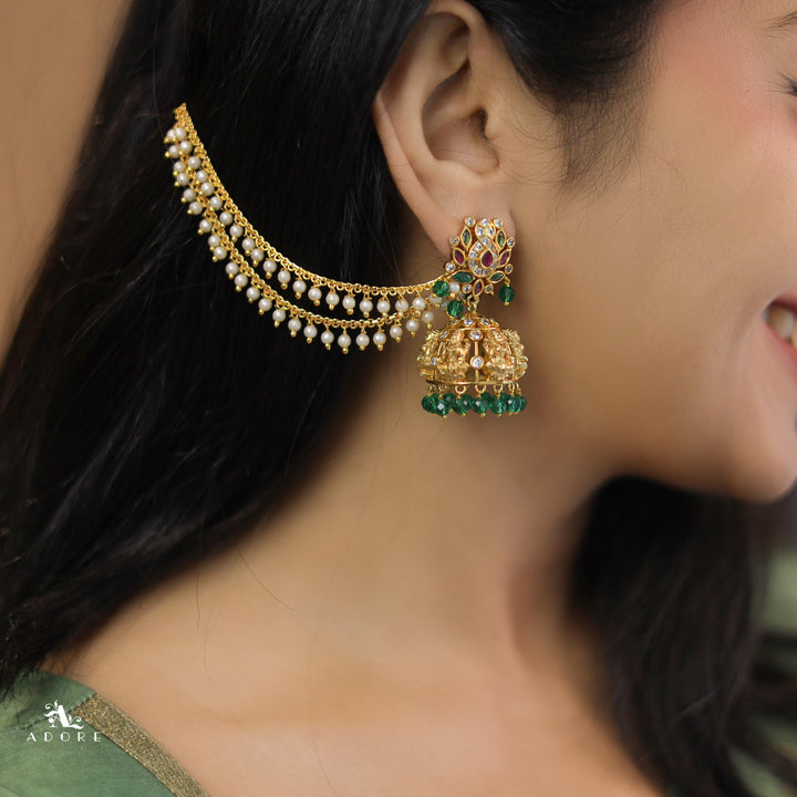 Jivika 2 Layer Pearl Ear Chain