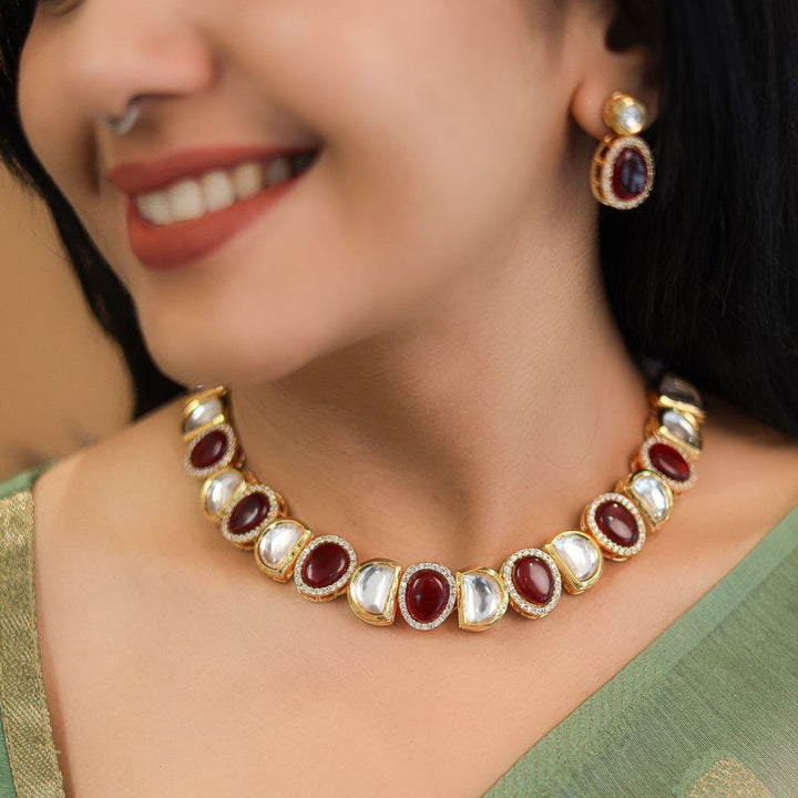 Saadri Kundan Neckpiece With Earring
