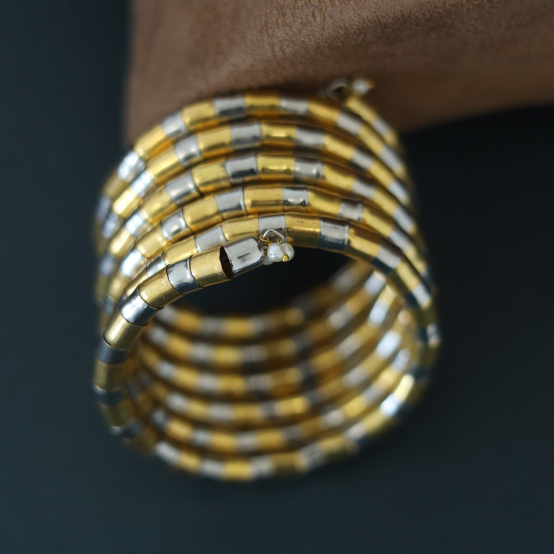 Nacala Dual Tone Spiral Bangle